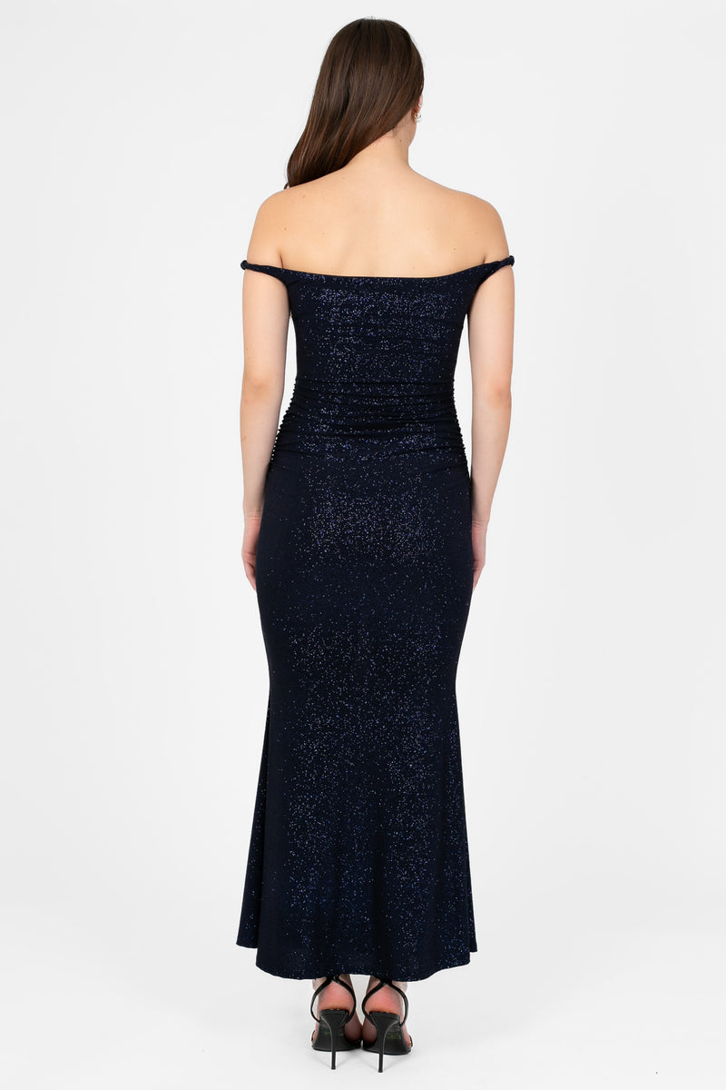 Celestia Ruched Midi Dress - honey