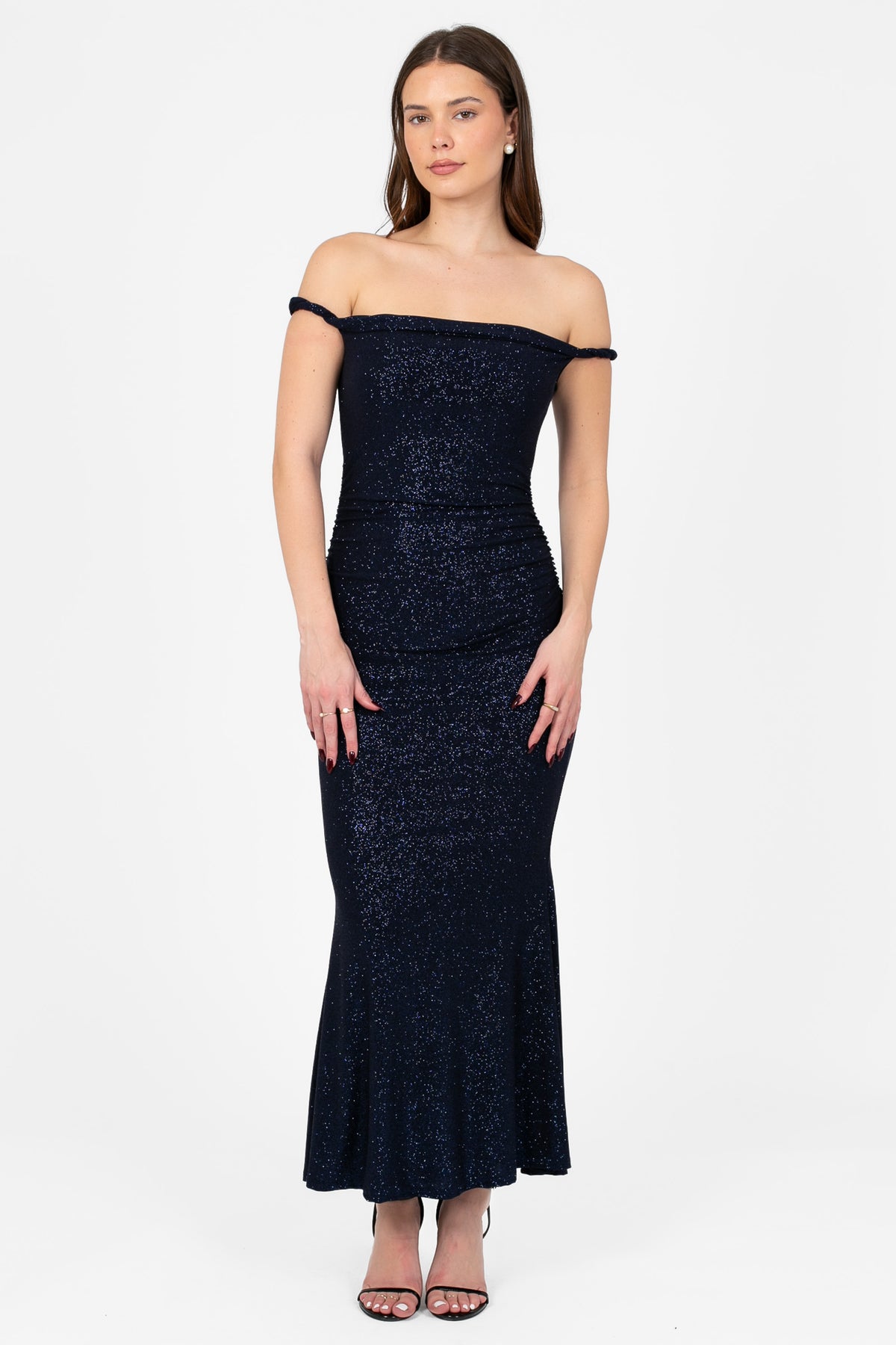 Celestia Ruched Midi Dress - honey