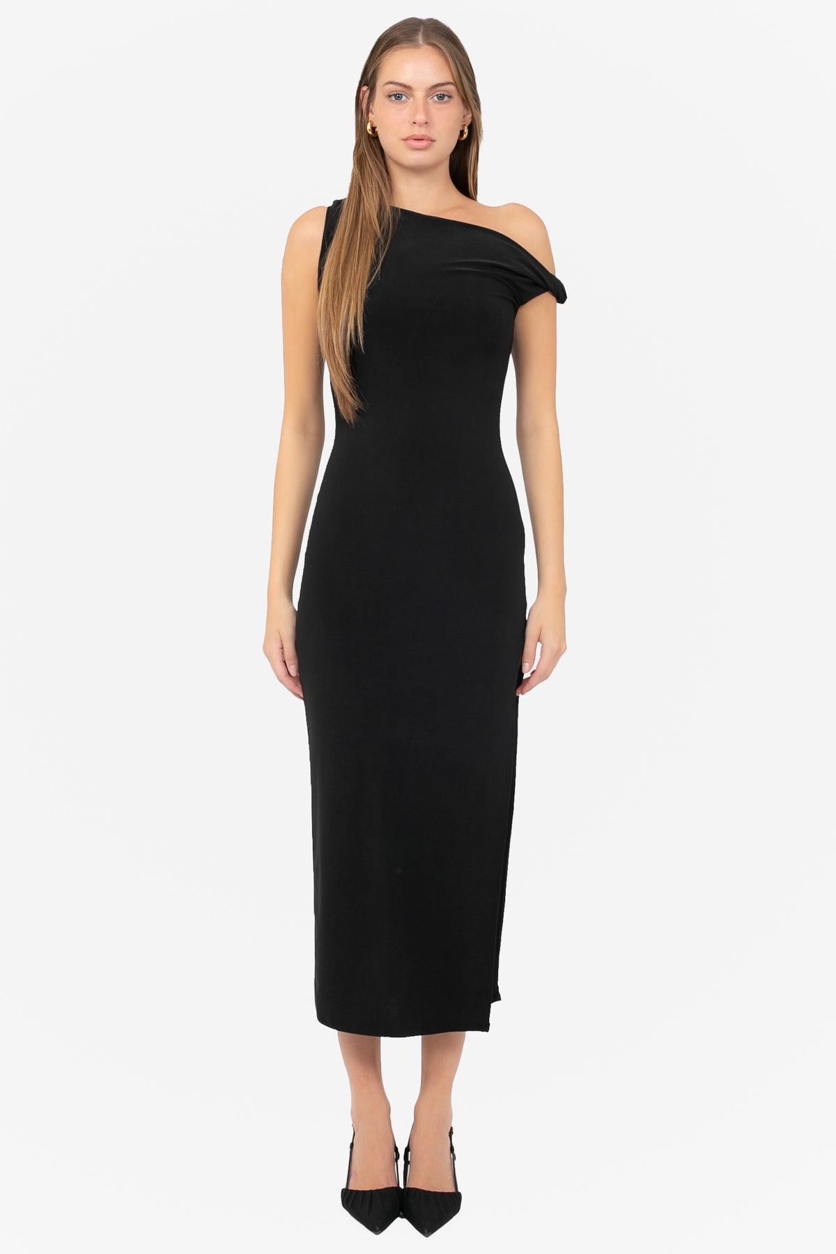 Soraya Mesh Ruched Maxi Dress