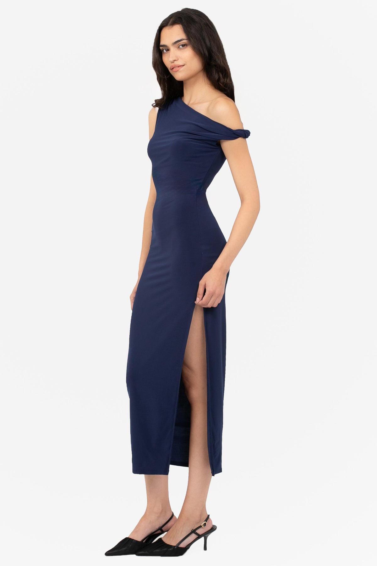 Soraya Mesh Ruched Maxi Dress