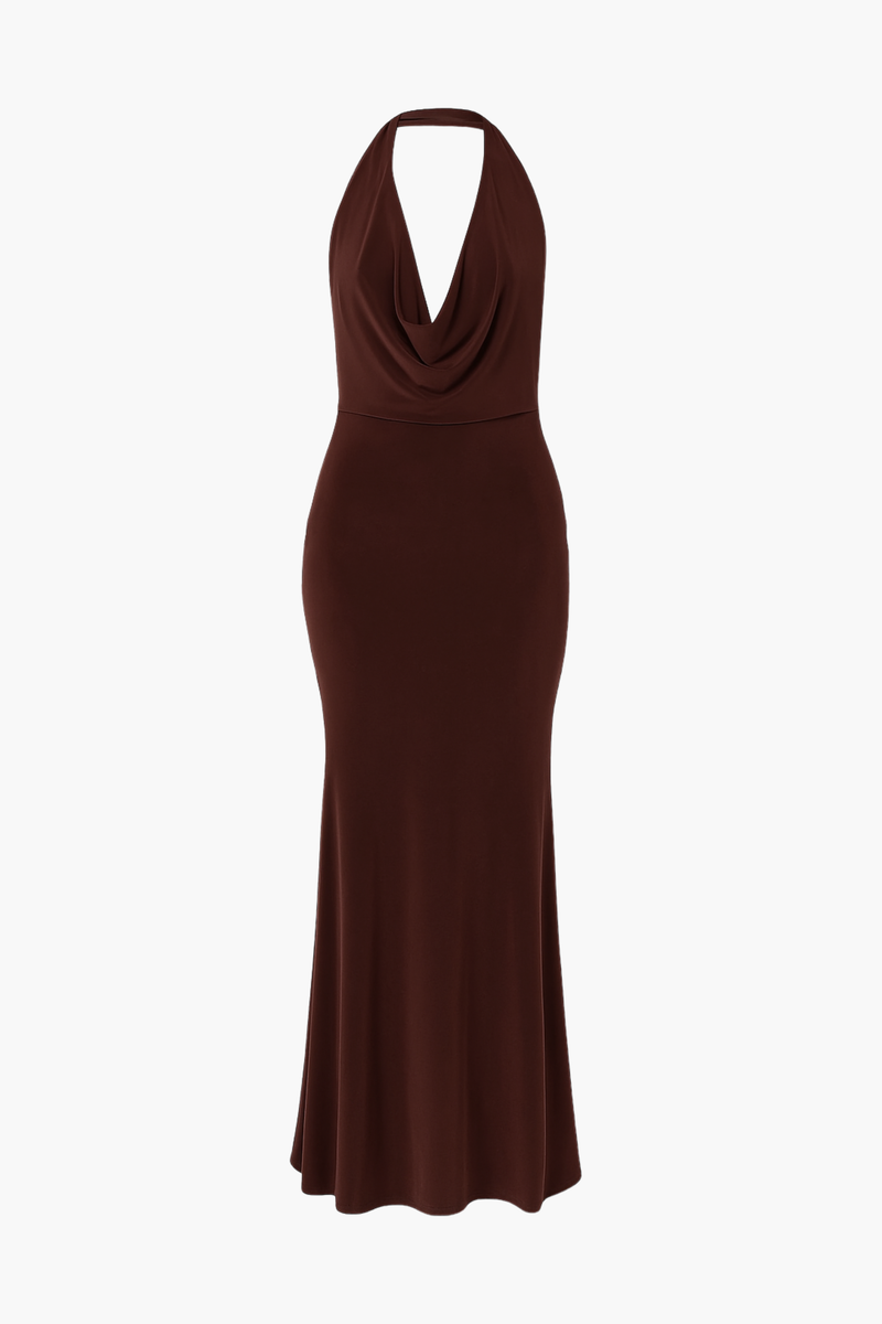 Odessa Cowl Halter Midi Dress