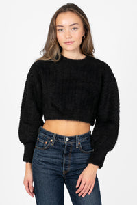 Yelena Chevron Fuzzy Sweater - honey