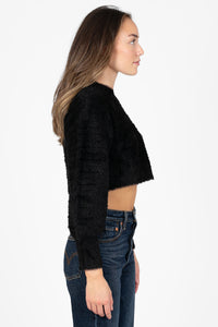 Yelena Chevron Fuzzy Sweater - honey