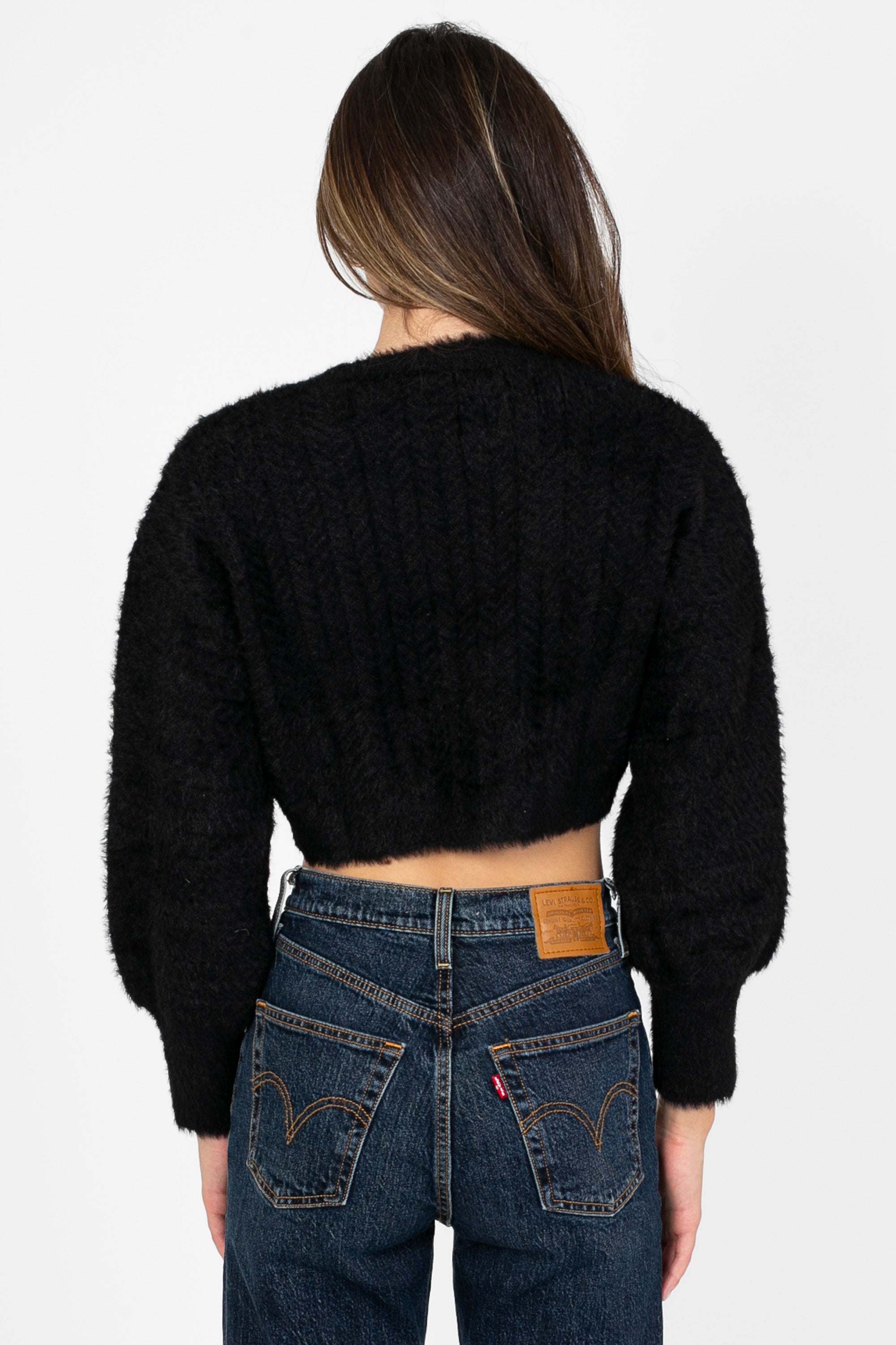 Yelena Chevron Fuzzy Sweater