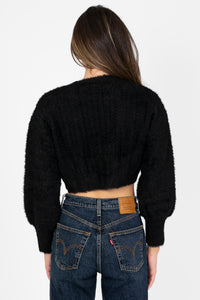 Yelena Chevron Fuzzy Sweater - honey