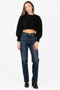 Yelena Chevron Fuzzy Sweater - honey