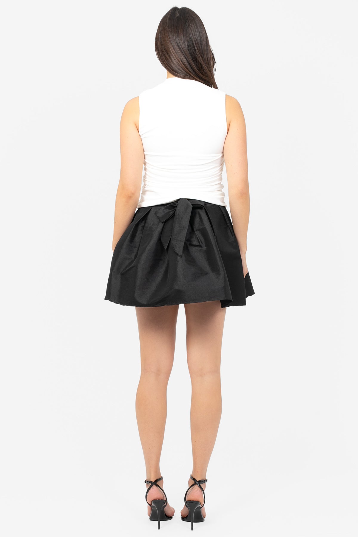 Harlow Tie Waist Taffeta Mini Skirt - honey