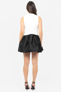 Harlow Tie Waist Taffeta Mini Skirt - honey