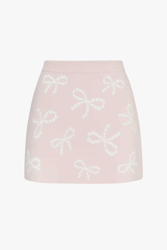 Blair Bow Detailed Mini Skirt - honey