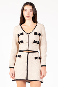 Noelle Jeweled Bow Sweater - honey