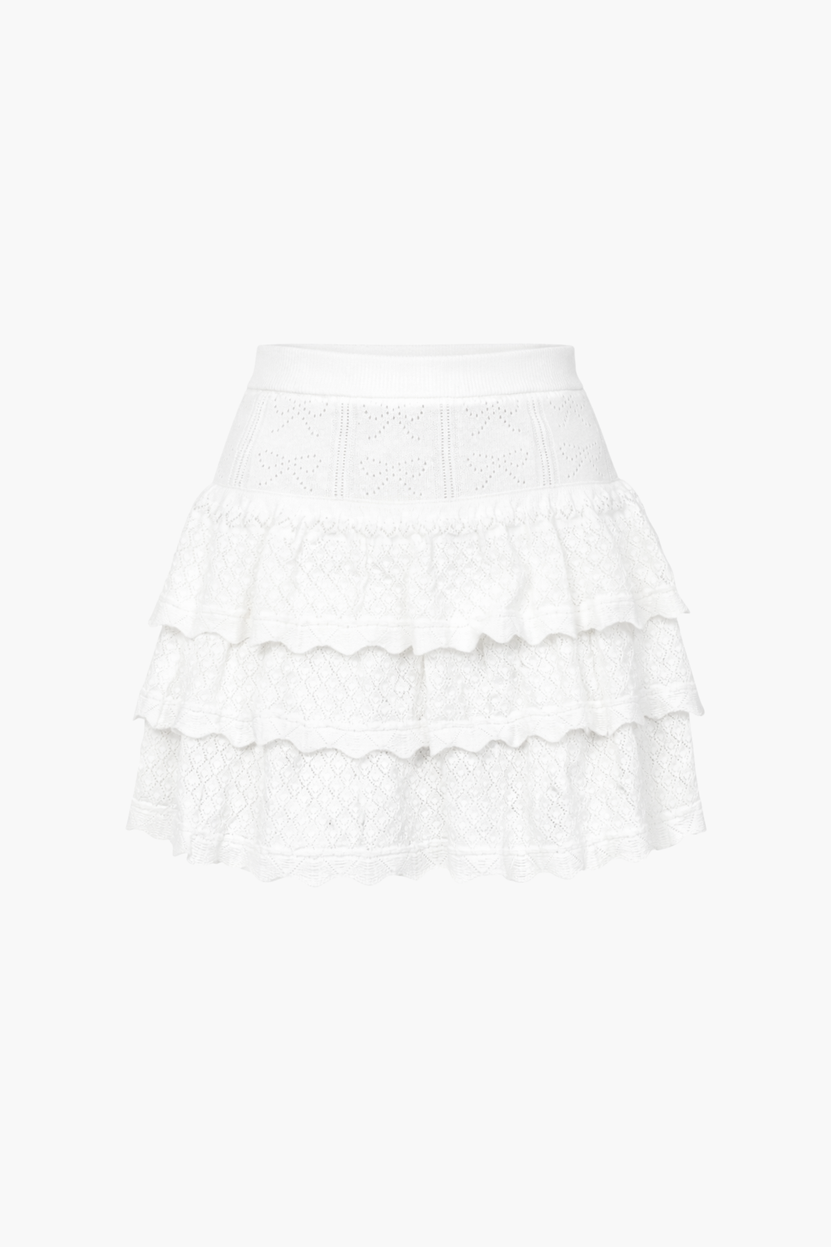 Cher Bow Pointelle Mini Skirt - honey