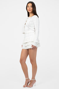 Cher Bow Pointelle Mini Skirt - honey