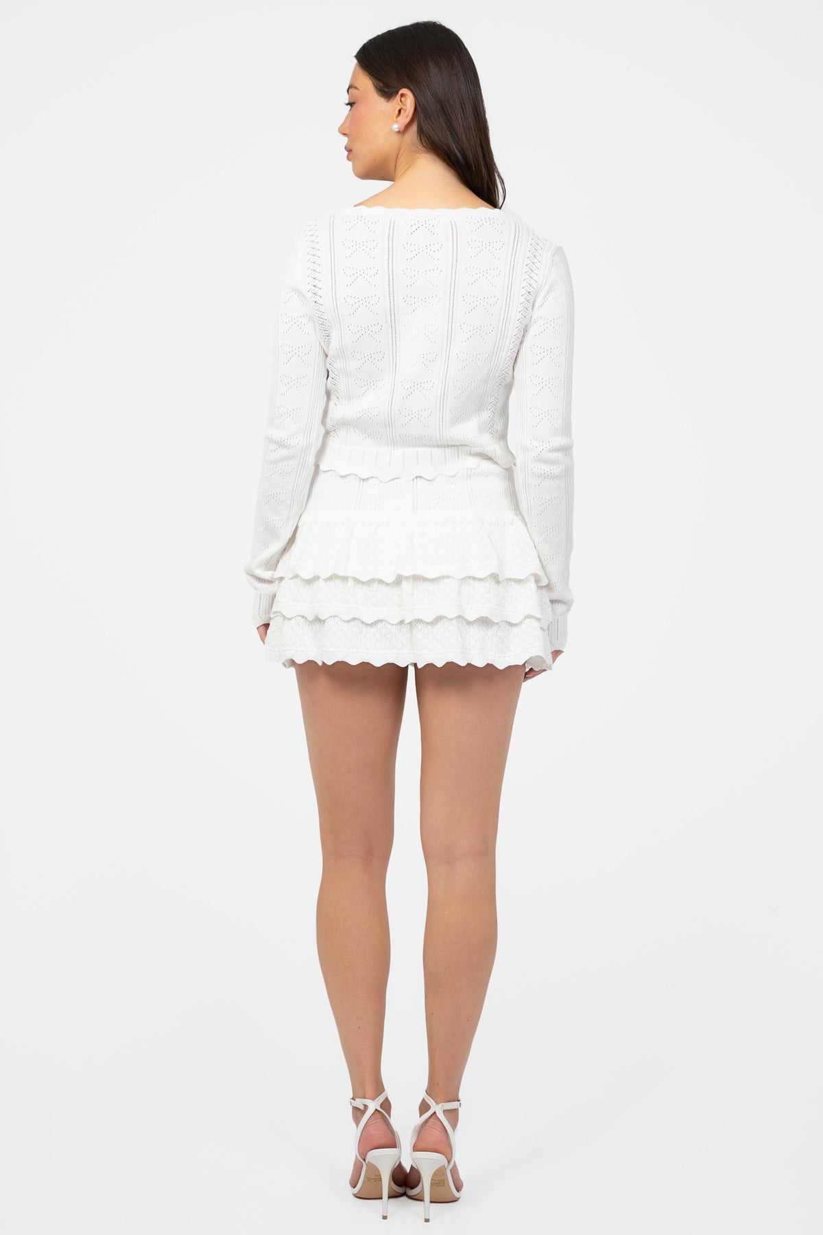 Cher Bow Pointelle Mini Skirt - honey