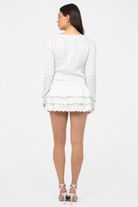 Cher Bow Pointelle Mini Skirt - honey