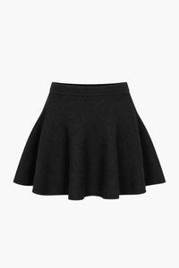 Cassia Pleated Knit Mini Skirt - honey
