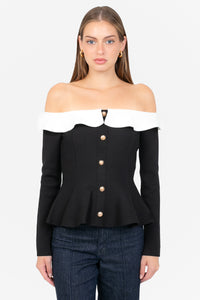 Felicity Contrast Peplum Sweater