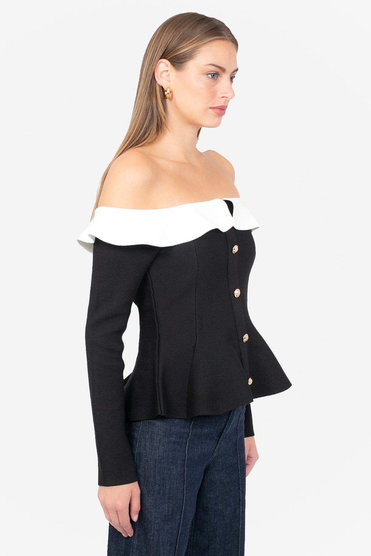 Felicity Contrast Peplum Sweater