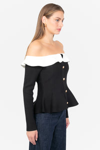 Felicity Contrast Peplum Sweater