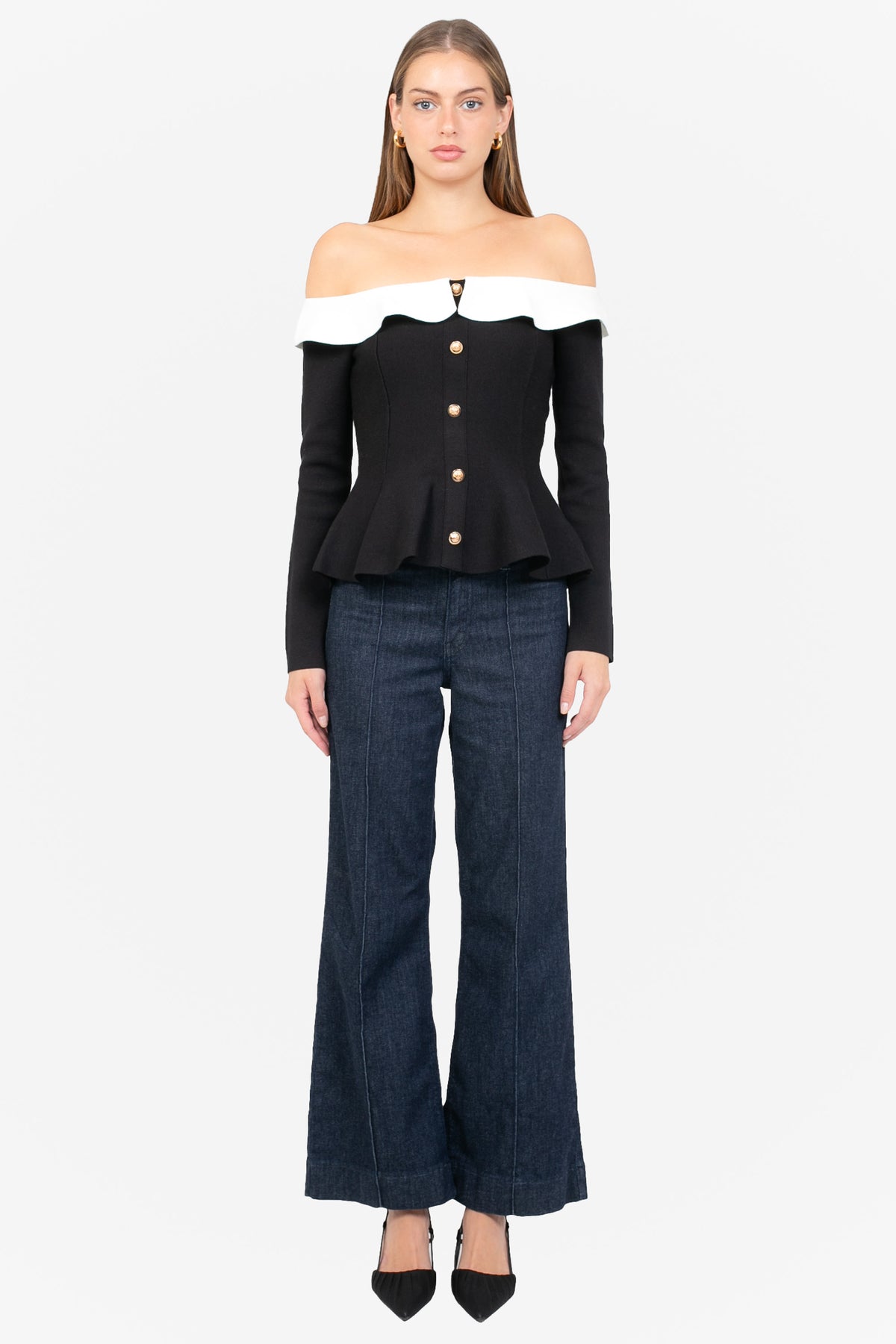 Felicity Contrast Peplum Sweater