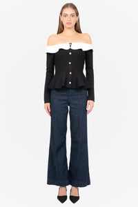Felicity Contrast Peplum Sweater