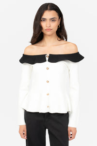 Felicity Contrast Peplum Sweater