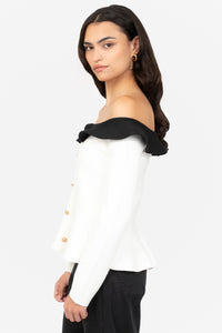 Felicity Contrast Peplum Sweater