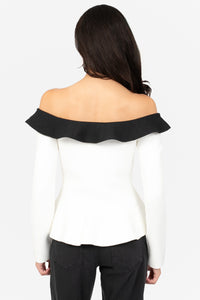 Felicity Contrast Peplum Sweater