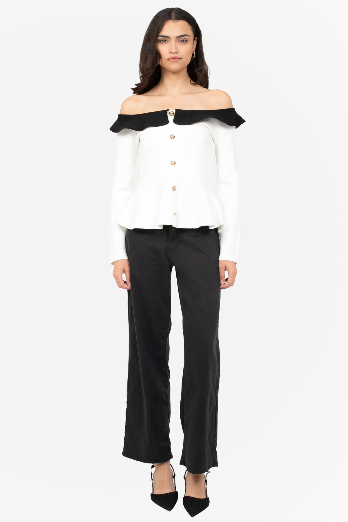 Felicity Contrast Peplum Sweater