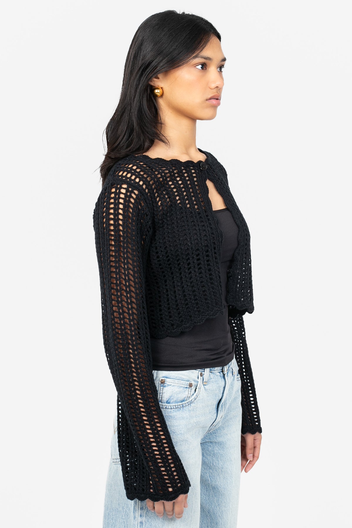 Elody Crochet Sweater - honey