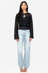 Elody Crochet Sweater - honey