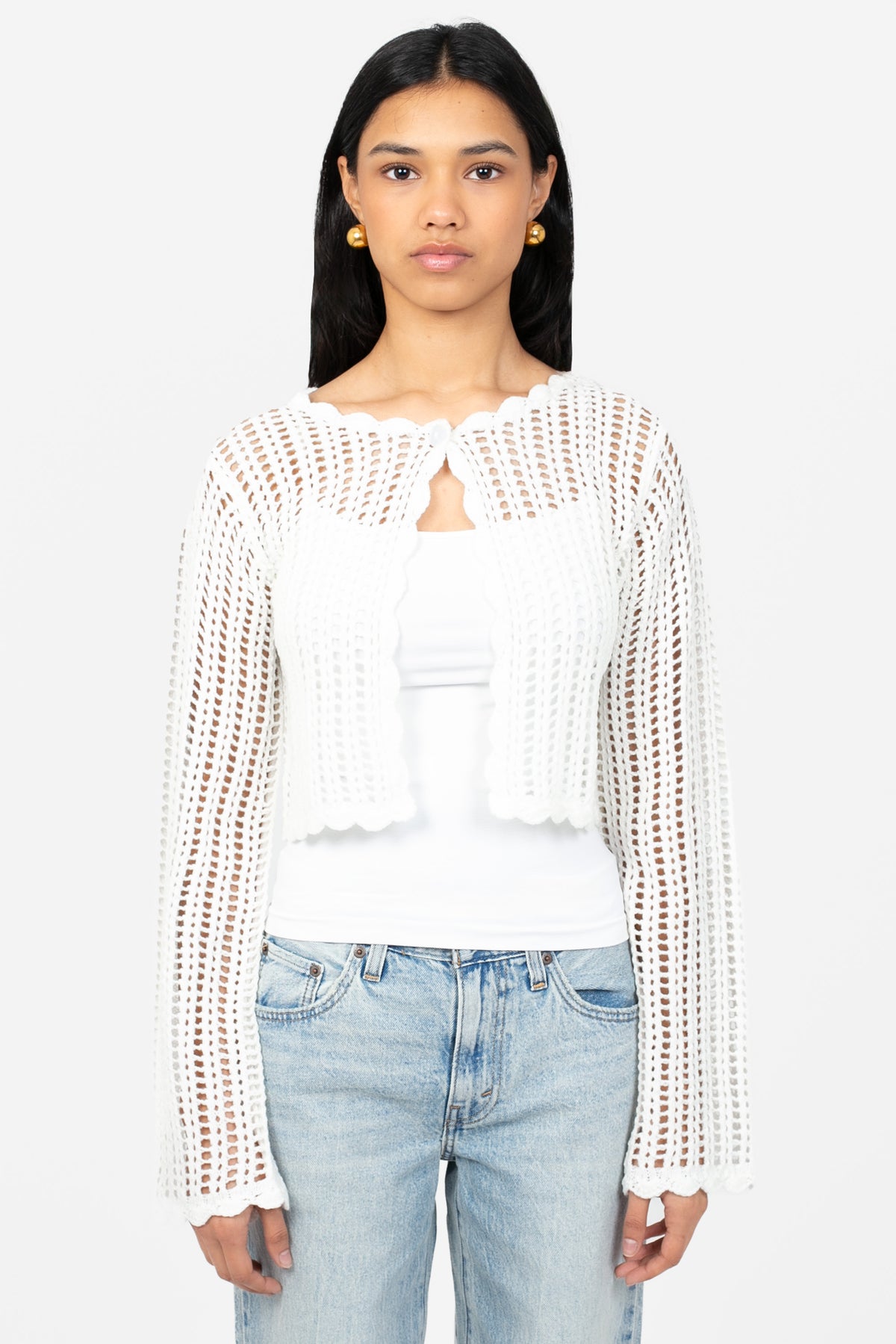 Elody Crochet Sweater - honey