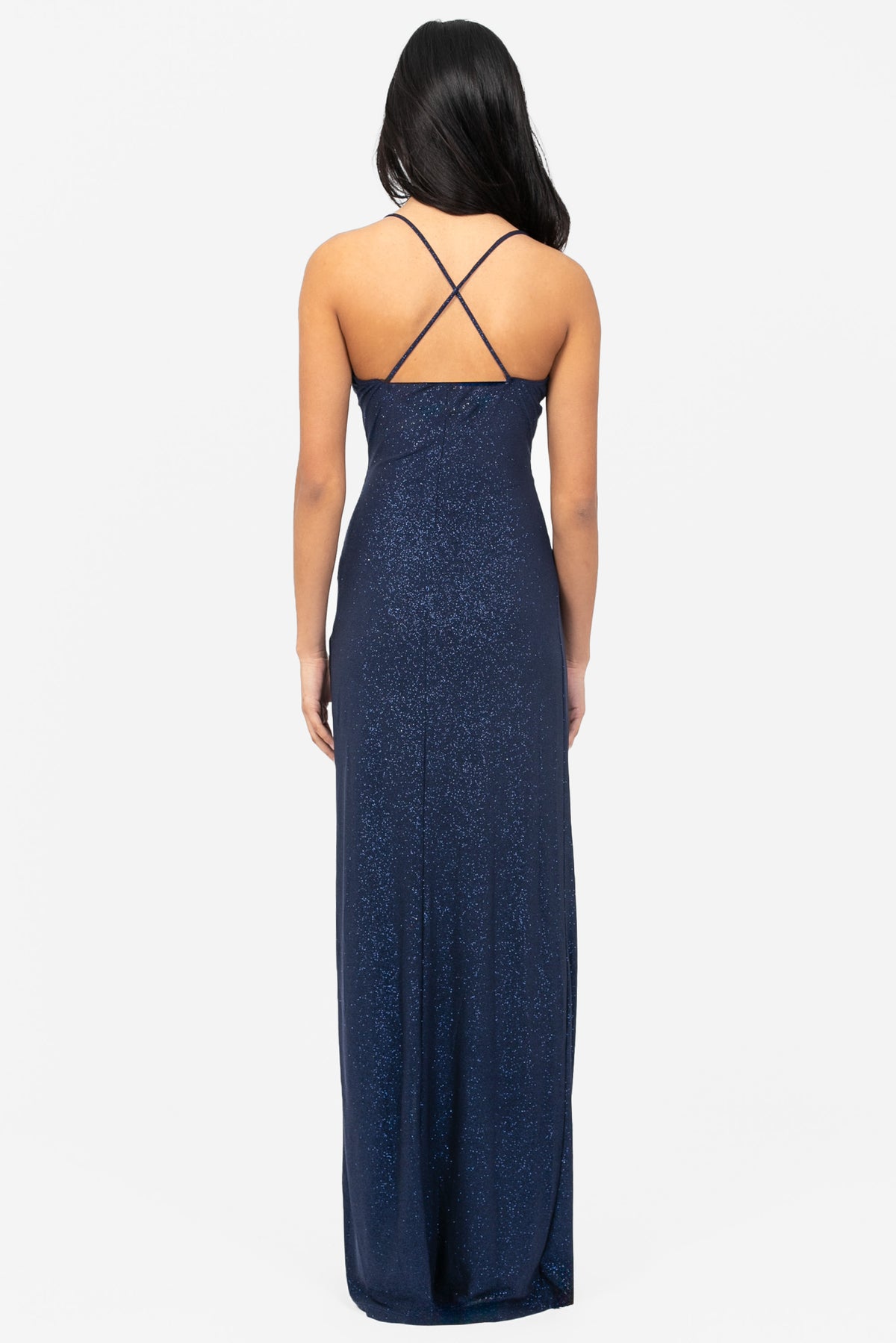 Alena High Slit Glitter Maxi Dress - honey