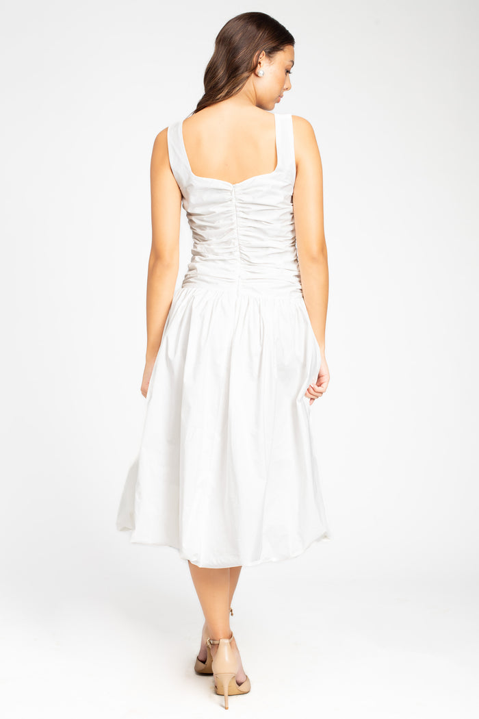 Clarabelle Bubble Hem Midi Dress - honey