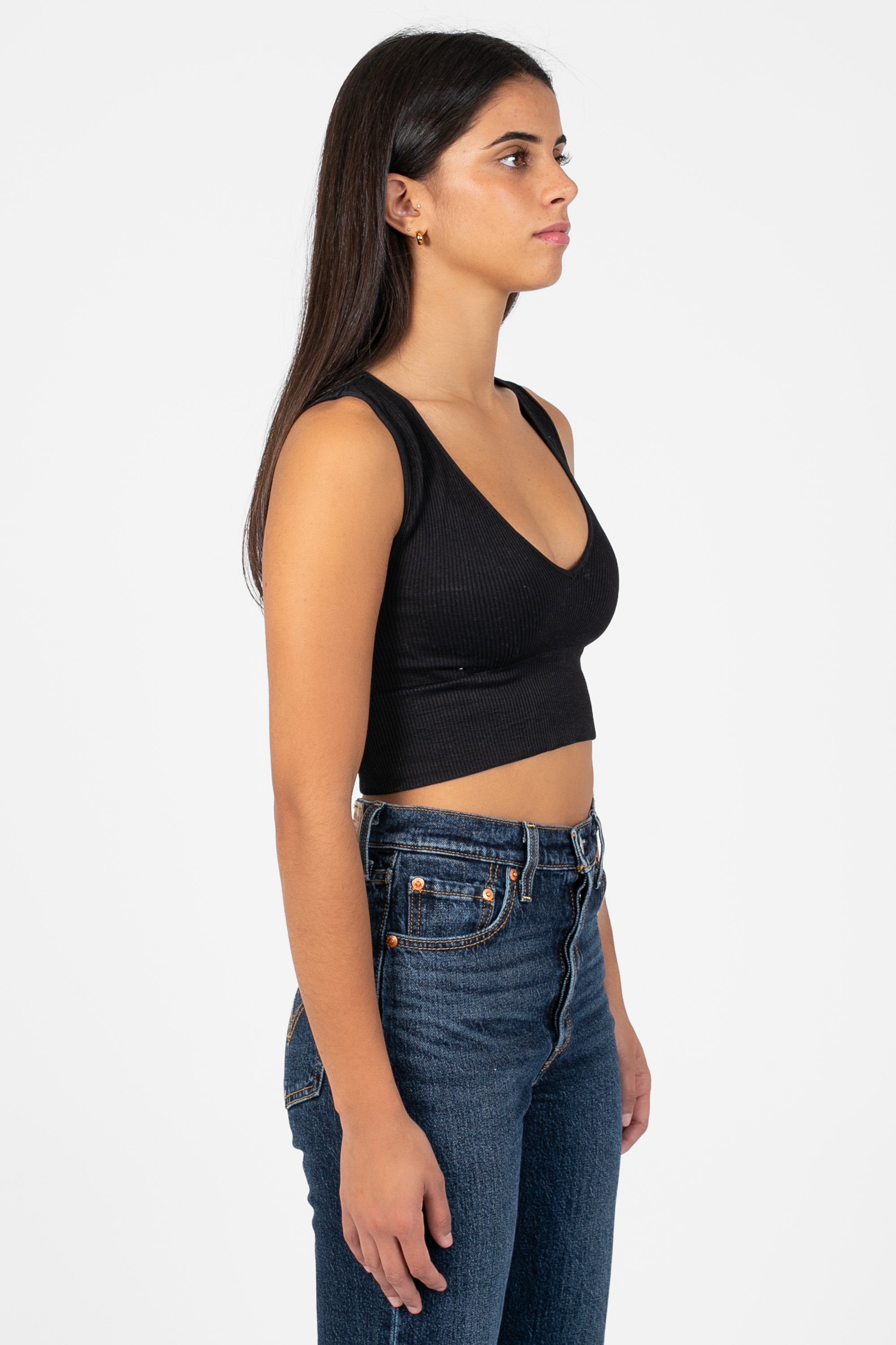 Nikibiki® Ribbed Deep V Tank Top