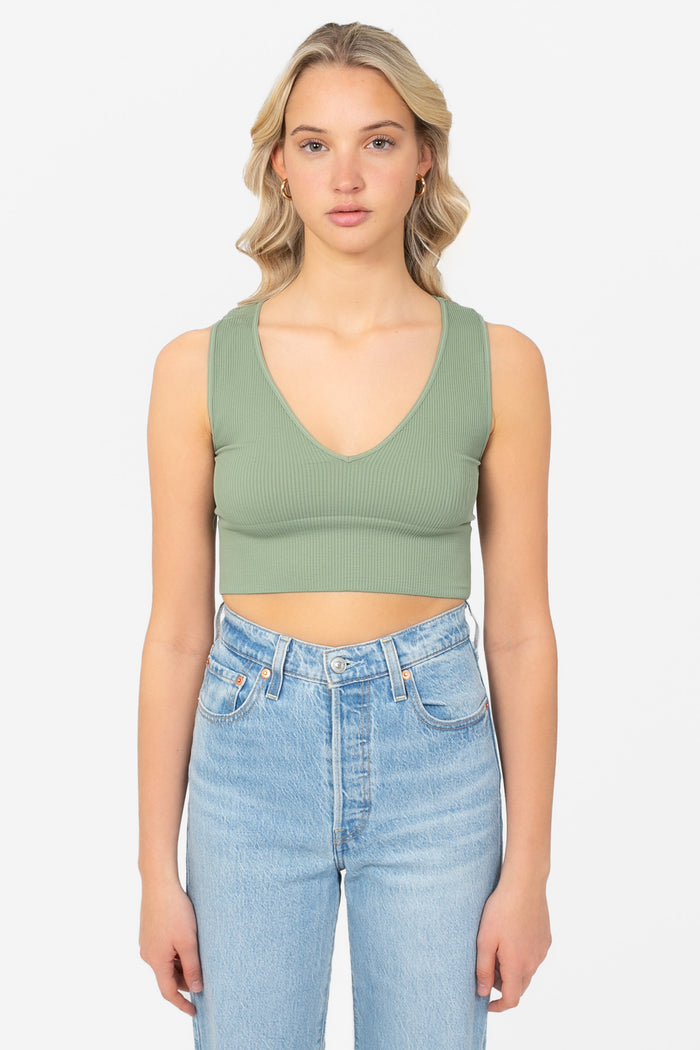 Nikibiki® Ribbed Deep V Tank Top