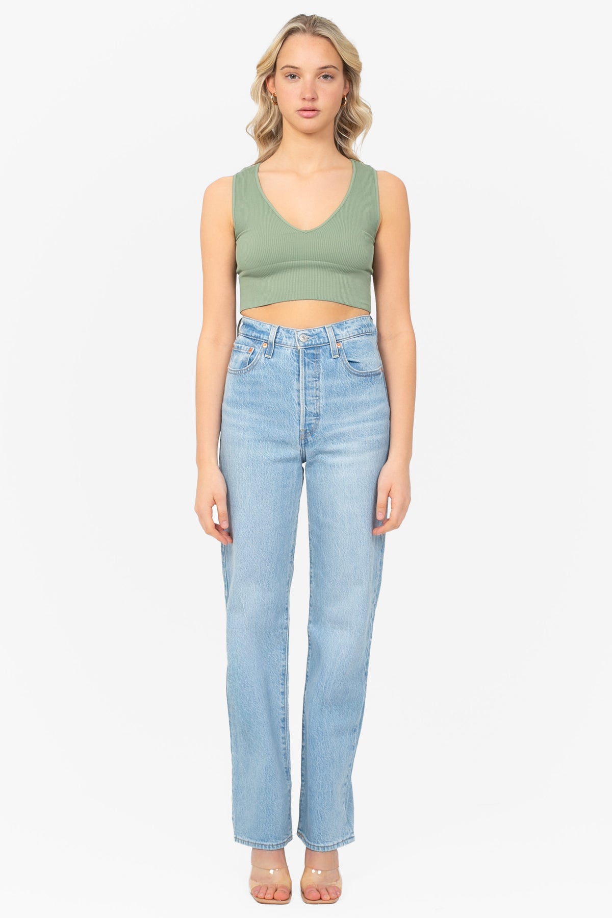 Nikibiki® Ribbed Deep V Tank Top