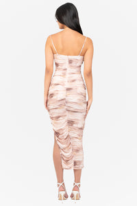Margot Mesh Printed Midi Dress