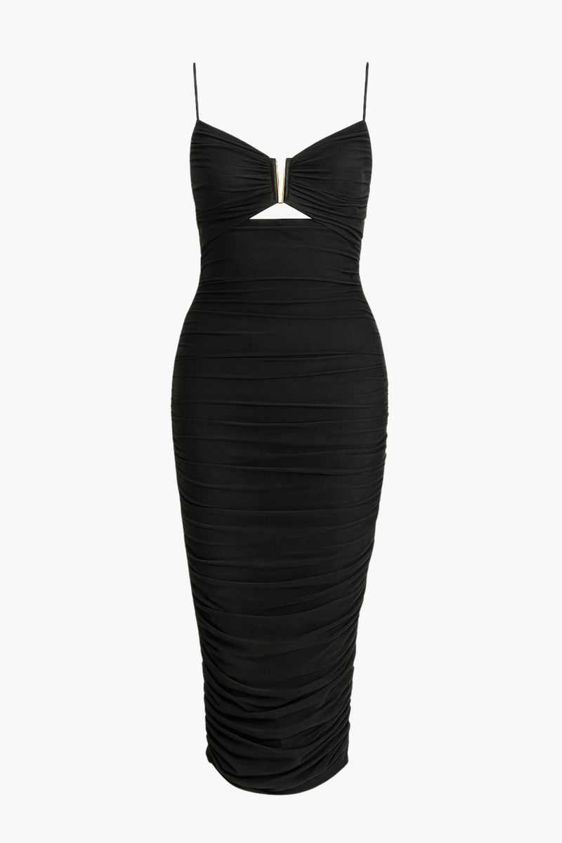 Gigi Ruched Midi Dress honey Gigi Ruched Midi Dress honey