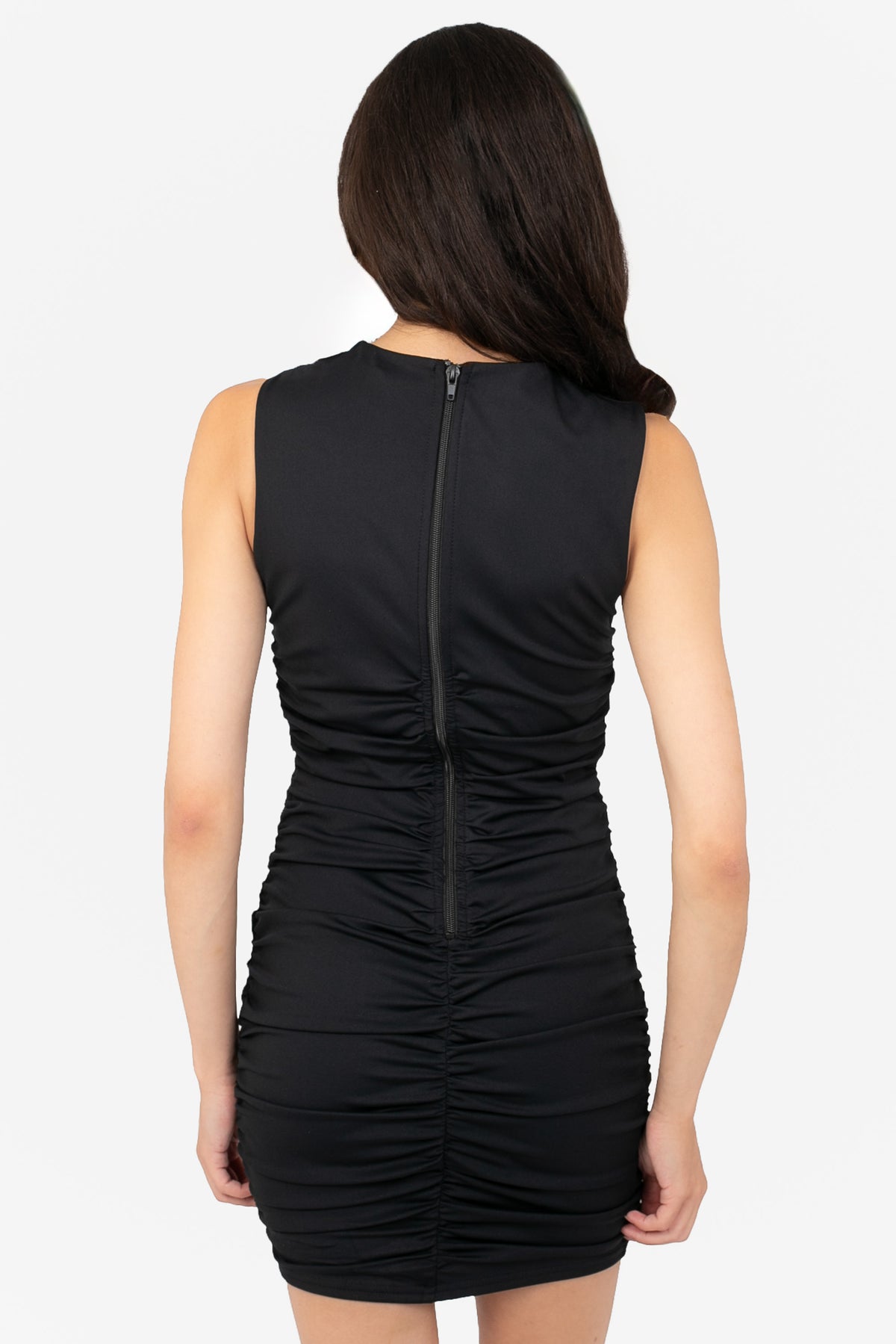 Mika Mesh Ruched Mini Dress