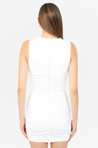 Mika Mesh Ruched Mini Dress