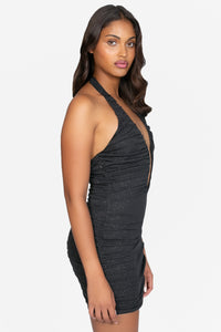 Emi Shimmer Mesh Mini Dress