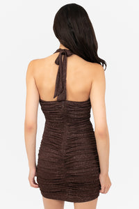 Emi Shimmer Mesh Mini Dress