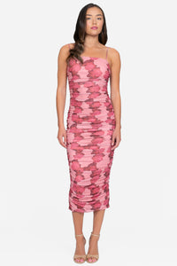 Marceline Floral Mesh Midi Dress