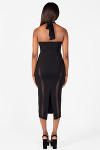 Mayhem Mesh Cutout Midi Dress - honey