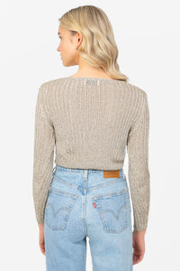 Taylor Twist Front Metallic Knit Sweater