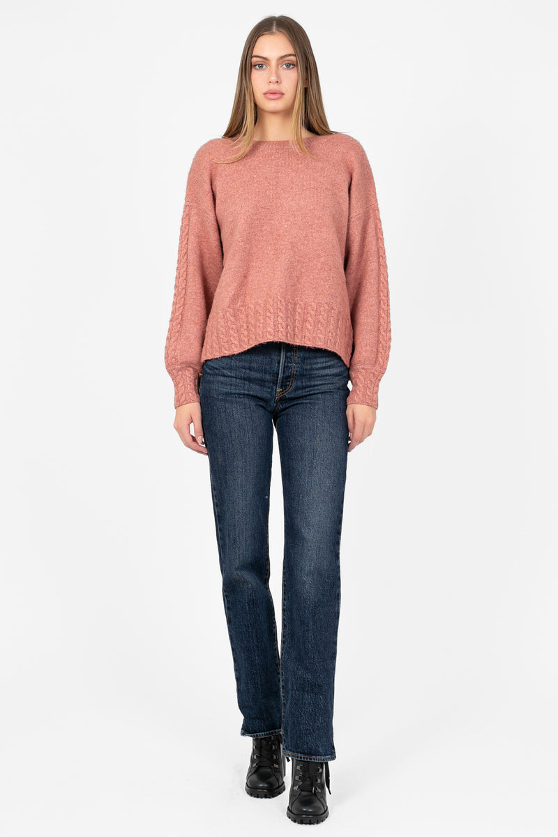 Edith Open Bow Back Knit Sweater - honey