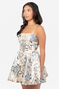 Verena Floral Jacquard Mini Dress