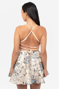 Verena Floral Jacquard Mini Dress