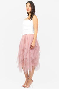 Violetta Multi Layer Tulle Midi Skirt - honey