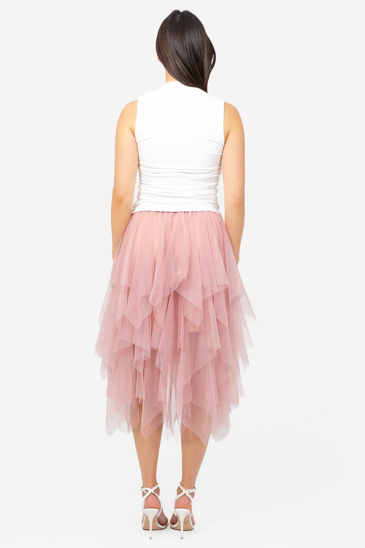 Violetta Multi Layer Tulle Midi Skirt - honey